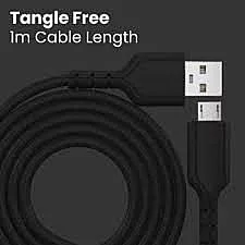 Portronics Konnect Core Micro USB Cable 1M Charge & Sync Black Pack of 4
