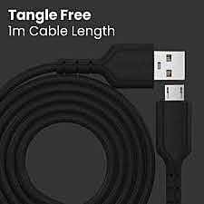 Portronics Konnect Core Micro USB Cable 1M Charge & Sync Black Pack of 4