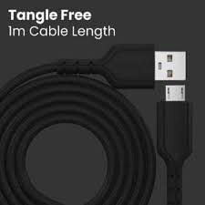 Portronics Konnect Core Micro USB Cable 1M Charge & Sync Black Pack of 4