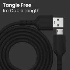 Portronics Konnect Core Micro USB Cable 1M Charge & Sync Black Pack of 4