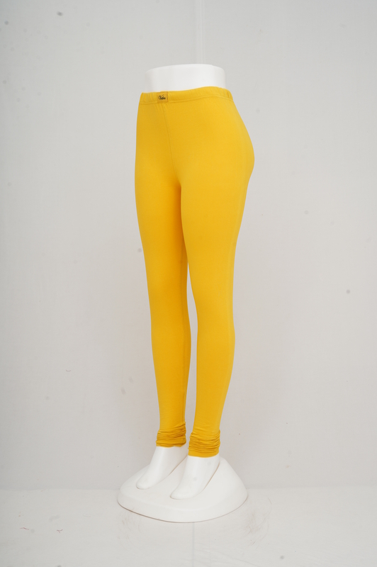 Women Yolk Yellow Churidhar Leggings