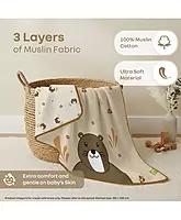 R For Rabbit - Softkins Muslin Quilt-baby blanket - Teddy Beige