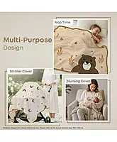 R For Rabbit - Softkins Muslin Quilt-baby blanket - Teddy Beige