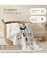 R For Rabbit - Softkins Muslin Quilt - Baby Blanket - Zebra White