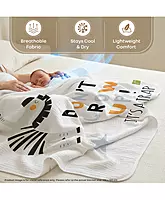 R For Rabbit - Softkins Muslin Quilt - Baby Blanket - Zebra White