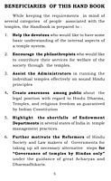 A Hand book for Effective Administration & Governance of Temples