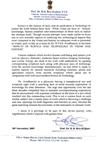 Science and Technology in Vedas and Sastras