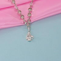 Sphatika Mala with Ayyappan (Iyyappan) Pendant – Pure Quartz Crystal Mala