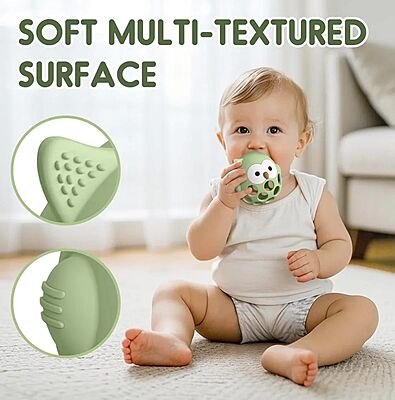 Baby Owl Silicone Teether and Rattle – Soft Sensory Soother for Infants Baby Owl Silicone Teether and Rattle – Soft Sensory Soother for Infants