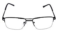 Unisex Half Rimmed Large Rectangular Spectacle Frame. Black Frame