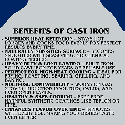 Granny Kitchen Cast Iron Tawa | Pre-Seasoned Heavy Duty Tawa with Silicone Handles