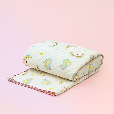 2-Layer Muslin Baby Blanket – 85x85 cm - Red Blossom Comforter