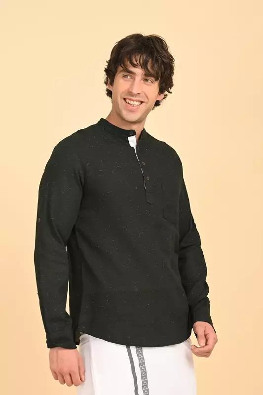 Men's Short Kurta - Green