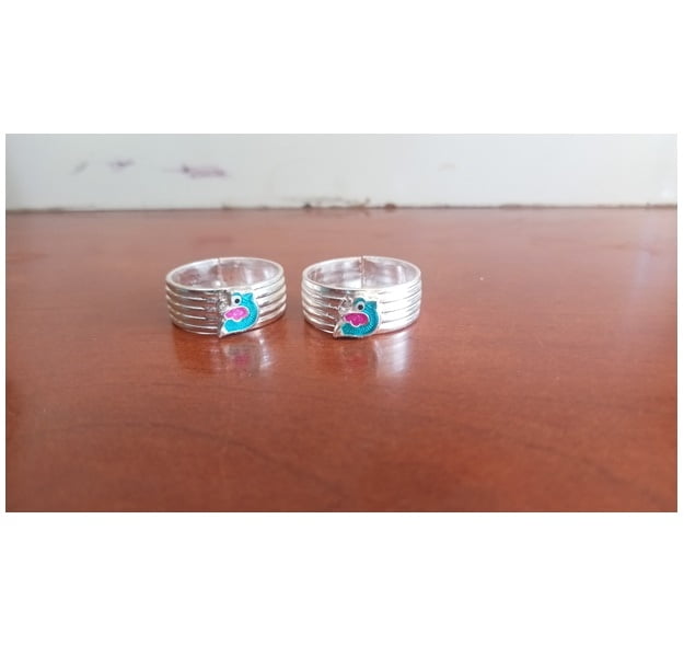 SRIMATHI JEWLLERS Silver design Toe Rings for Women