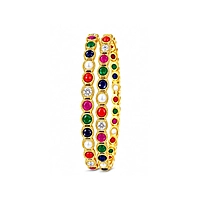 Premium Multicolor Panchaloga Bangle for Women | Traditional Gold Finish Designer Bangle