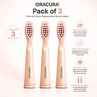 Oracura SB200 Sonic Lite Electric Toothbrush Heads – Pack of 3