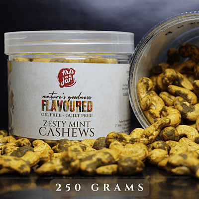 Oil Free Flavoured Zesty Mint Cashews 250 Grams Oil Free Flavoured Zesty Mint Cashews 250 Grams