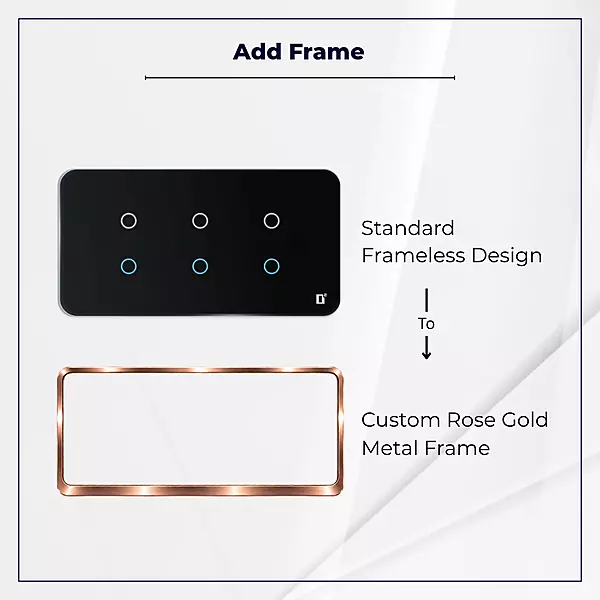 D2Touch Rose Gold Metal Frame For 2M/4M/6M/8M Panel Frame for Acrylic Glossy, Matte & Glass Panels, Add As Accessories Per Panel