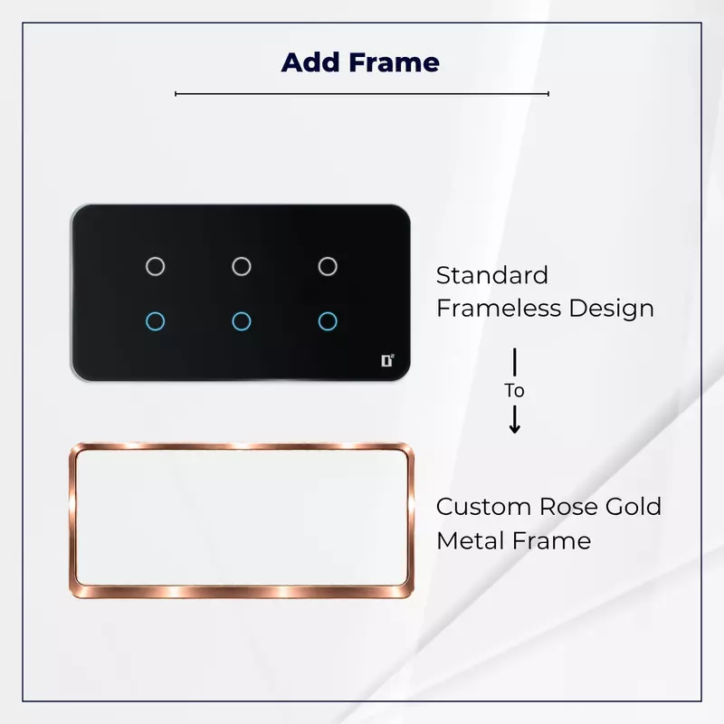 D2Touch Rose Gold Metal Frame For 2M/4M/6M/8M Panel Frame for Acrylic Glossy, Matte & Glass Panels, Add As Accessories Per Panel