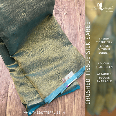 CRUSHED TISSUE SILK SAREE  USTSTES23517