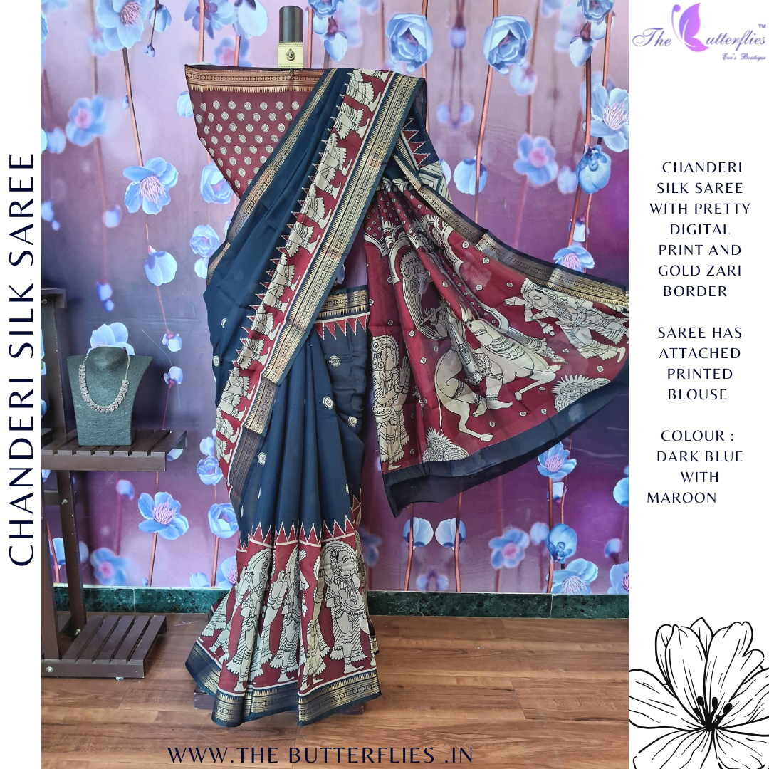 CHANDERI SILK SAREE RJASCDS24208