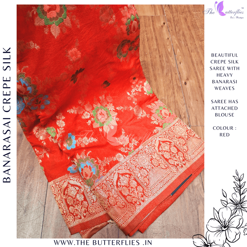 BANARASI CREPE SILK SAREE  DCMSBNS24292