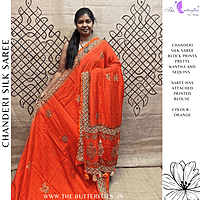 PURE CHANDERI SILK SAREE DCMSCDS24562 PURE CHANDERI SILK SAREE DCMSCDS24562