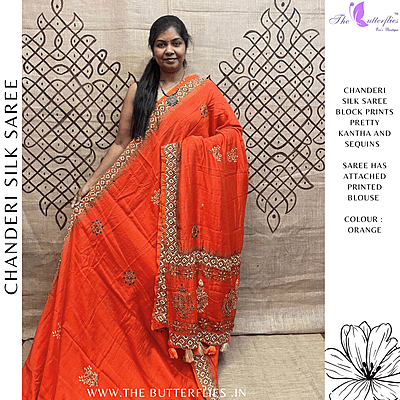 PURE CHANDERI SILK SAREE DCMSCDS24562