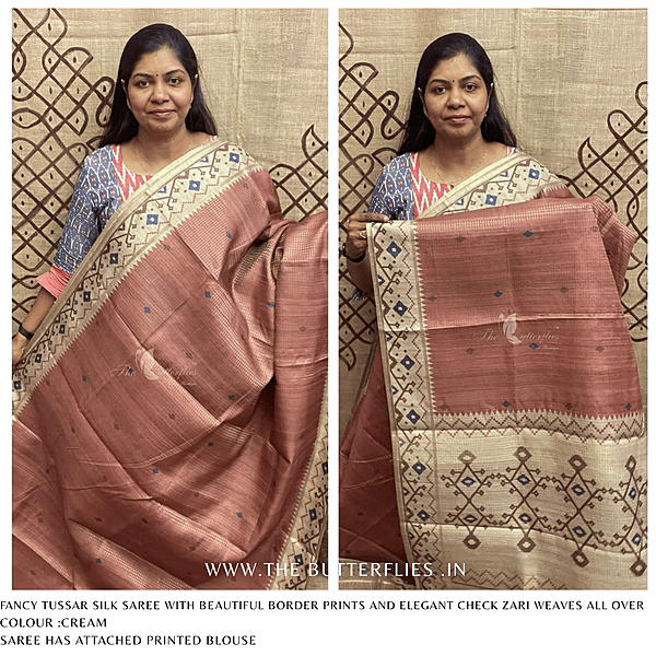 FANCY TUSSER SILK SAREE SFHSTUS24612