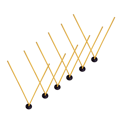 Foldable Slalom/Agility Poles for Turf (With 3 Hole Base)(Set of 6)