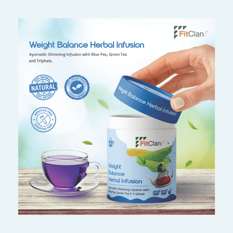 Weight Balance Herbal Tea | Ayurvedic Slimming Tea with Green Tea, Blue Pea & Triphala