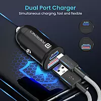 Portronics Car Power 65 Car Charger 65W with Dual Output (Black) Portronics Car Power 65 Car Charger 65W with Dual Output (Black)