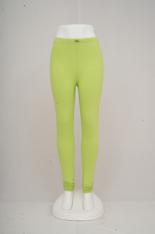 Women Lime Green Churidhar Leggings