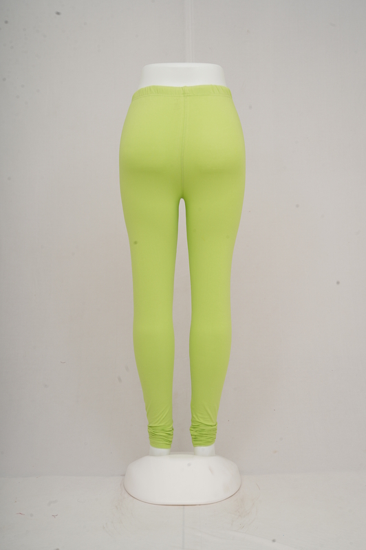 Women Lime Green Churidhar Leggings