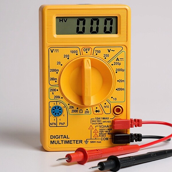 LCD Display Digital Multi-meter Digital Multimeter (Yellow Color)