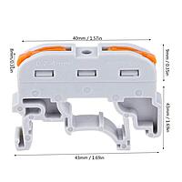 DIN Rail Type, Quick Connection Terminal 1 In-1 Out - PCT-211 (pack of 1)