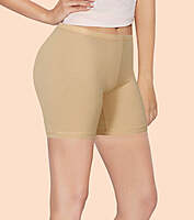 Enamor Mid Rise Mid Thigh Length Fabulous Inners Shorts For Women - Hugged Fit, Stretch Cotton E032