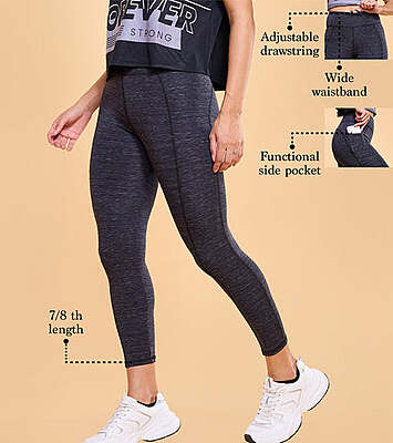 Enamor Multicolor Legging Dry Fit High Waist | Hugged Fit, 7/8 Length A609