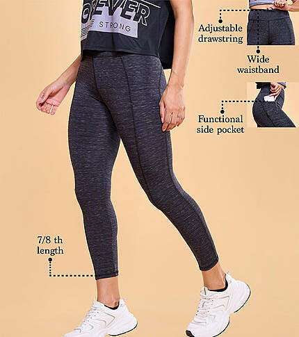 Enamor Multicolor Legging Dry Fit High Waist | Hugged Fit, 7/8 Length A609