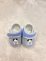 Baby Booties – Unisex Infant Shoes - Puppy Doodle (Blue, 0–6M)