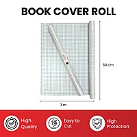 Janrax 50cm x 3m Clear Glossy CPP 0.06mm Thick Self-Adhesive Book Cover Roll