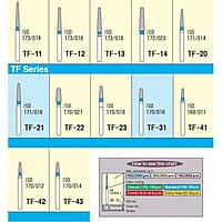 Mani Diamond Airotor Bur TF Series – Taper Flat End Diamond Burs Pack of 5