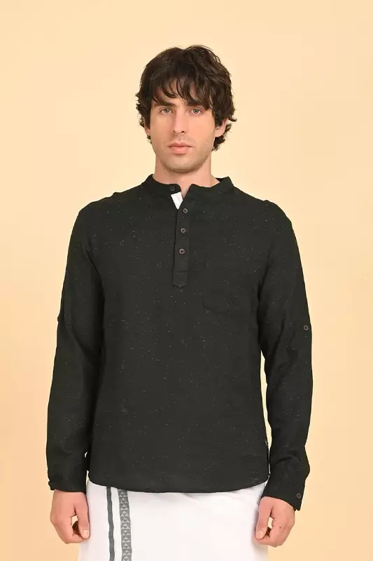 Men's Short Kurta - Green