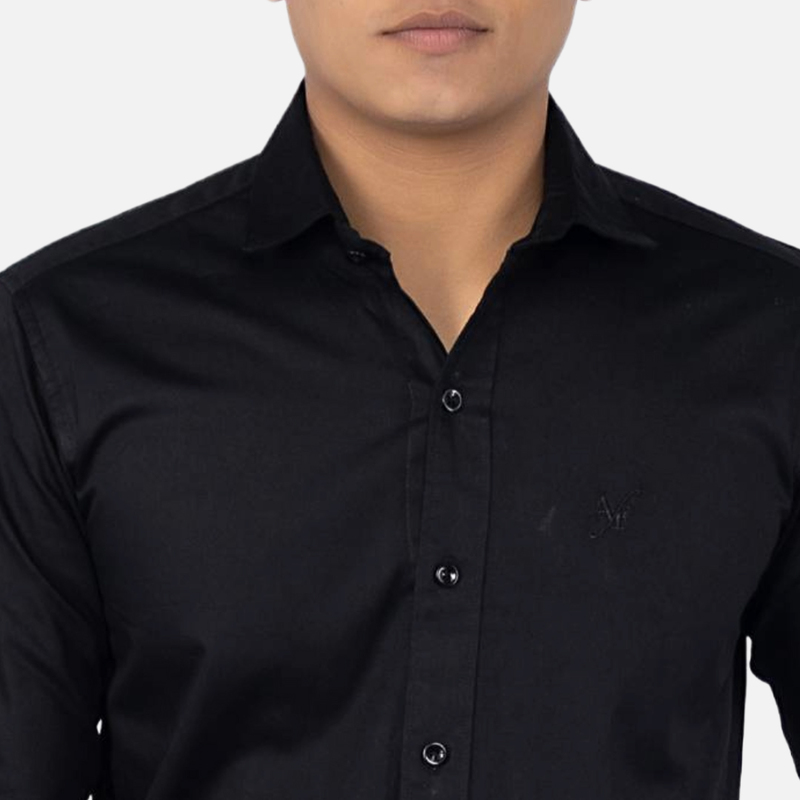 Men Onyx Black Solid Casual Shirt