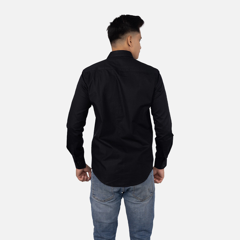Men Onyx Black Solid Casual Shirt