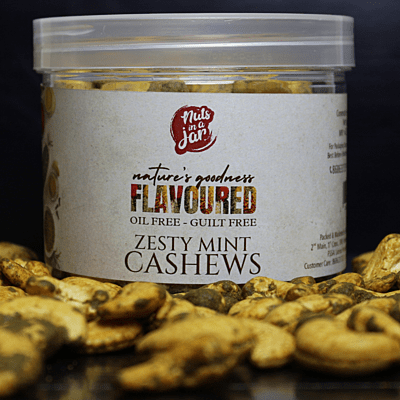 Oil Free Flavoured Zesty Mint Cashews 250 Grams Oil Free Flavoured Zesty Mint Cashews 250 Grams