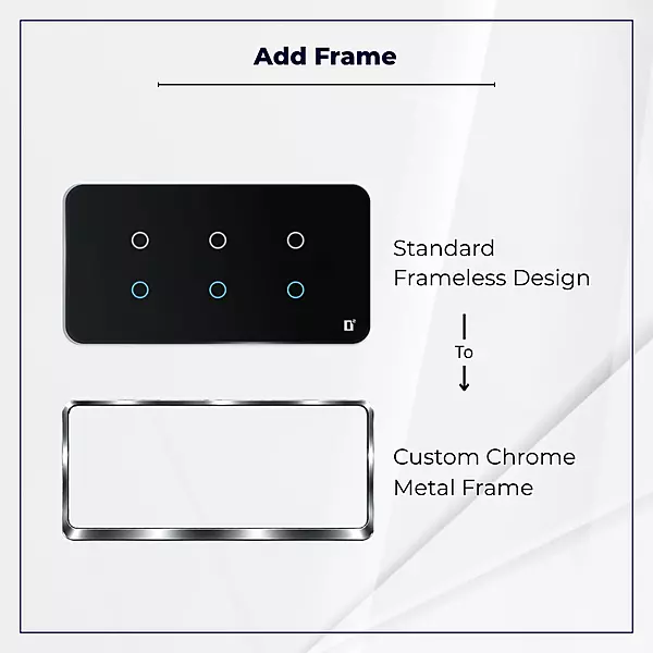 D2Touch Chrome Metal Frame For 2M/4M/6M/8M Panel Frame for Acrylic Glossy, Matte & Glass Panels, Add As Accessories Per Panel