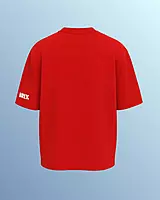 Unisex Red Plain Oversized Tee