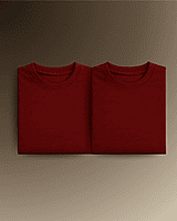 Unisex Full Sleeve Tee - Pack of 2 (Maroon, Maroon)
