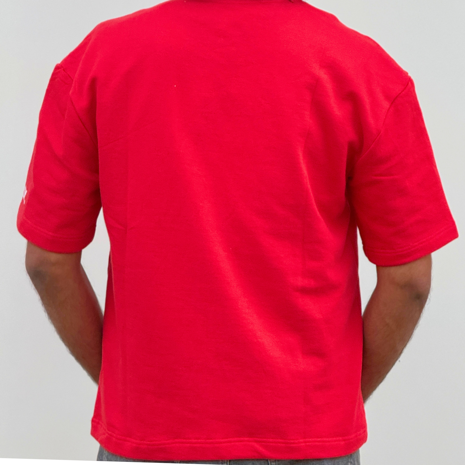 Unisex Red Inner Peace Embroidered Oversized Tee